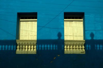 Buildings against blue sky