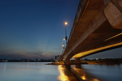 Suspension bridge over river