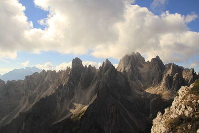 Panoramic view of mountains against sky