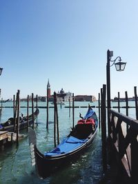 Gondola moored in venice