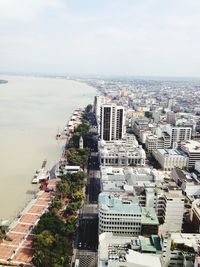High angle view of city