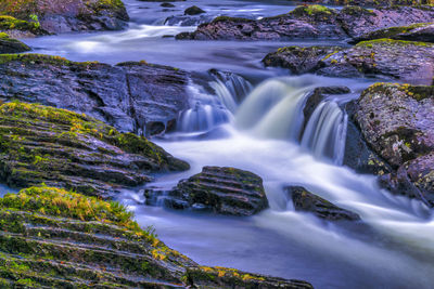 Scenic view of waterfall