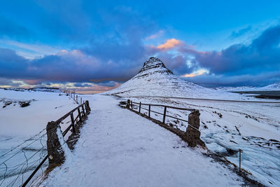 Kirkjufell, iceland, in winter