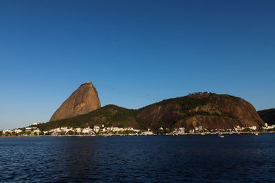 Landscape from botafogo cove - sugarloaf mountain, flamengo park, rio de janeiro, brazil