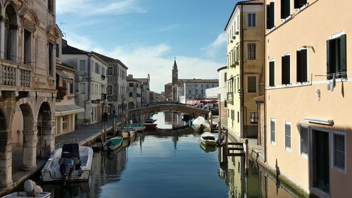 Canal passing through city