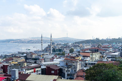 Rooftops and mosques of istanbul on a sunny fall morning