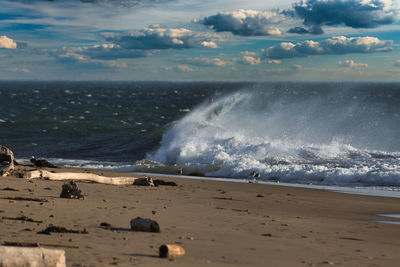 Scenic view of beach against sky