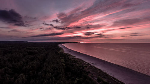 Scenic view of dramatic sky over sea