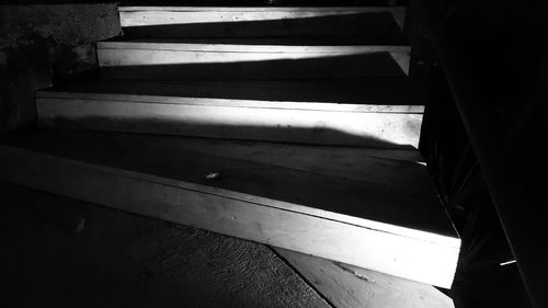 High angle view of staircase in building