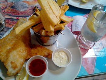 Close-up of food served in plate