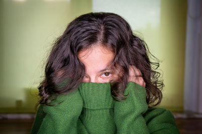 Close-up portrait of a young woman