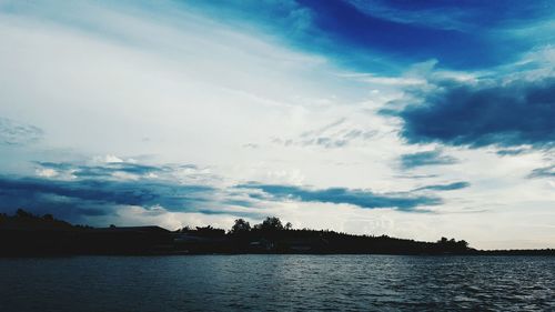 Scenic view of sea against sky at sunset