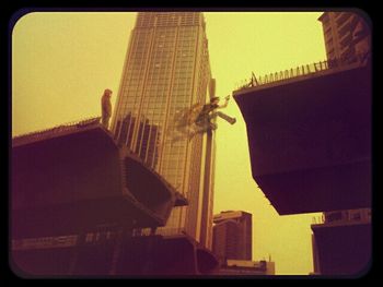 Low angle view of skyscraper
