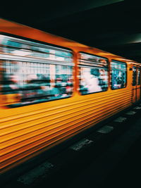 Train at railroad station platform