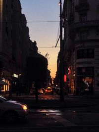 City street at sunset