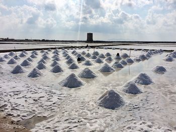 Scenic view of beach against sky