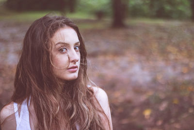 Close-up portrait of young woman