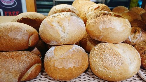 Close-up of pumpkins for sale in market