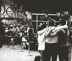 Man standing at night