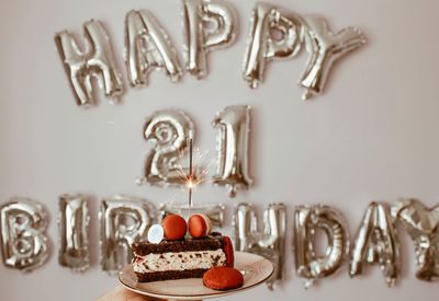 Close-up of cake on table