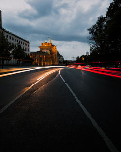 Road against sky in city