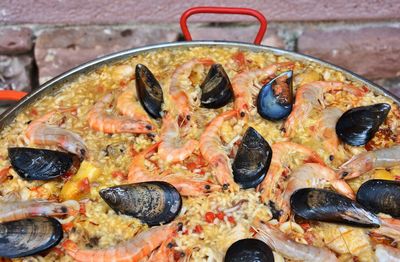 Delicious spanish paella with seafood