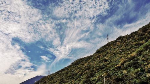 Low angle view of mountain against sky