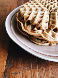 Close-up of food in plate on table