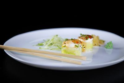 Close-up of meal served in plate