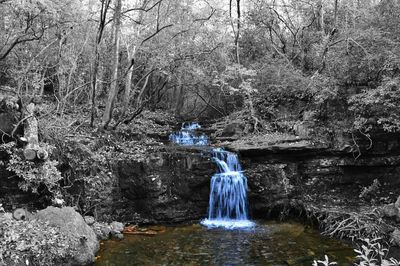 Scenic view of waterfall