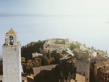 High angle view of old italian town