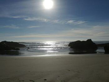 Scenic view of beach against sky