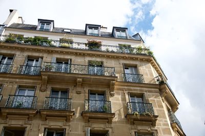 Low angle view of building against sky