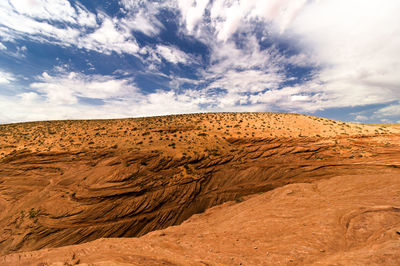 Scenic view of desert against sky