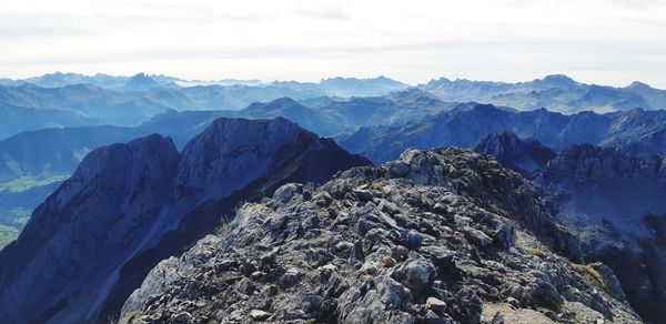 Scenic view of mountains against sky