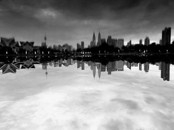 Reflection of buildings in river