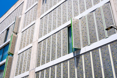 Low angle view of modern buildings in city