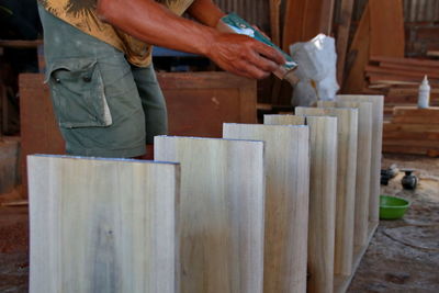 Man working on wood