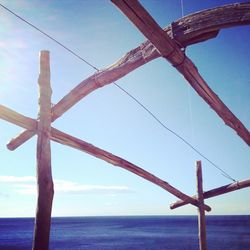 Scenic view of sea against blue sky