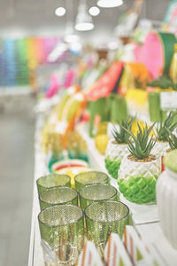 Close-up of fruits for sale at market stall