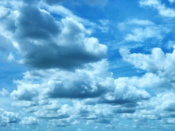 Low angle view of clouds in blue sky