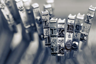 High angle view of computer keyboard