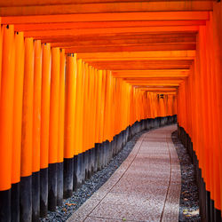 Orange torii gates entrance of fushimi inari-taisha