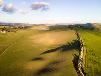 Scenic view of land against sky