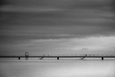 Bridge over sea against sky