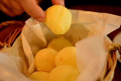 Close-up of person preparing food