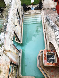 High angle view of old building