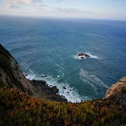 High angle view of seascape