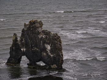 Rock formation on sea shore