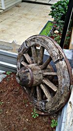 Close-up of rusty wheel